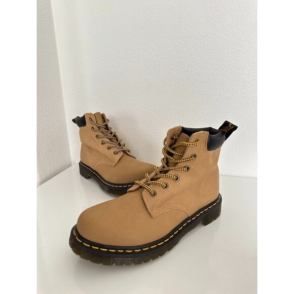 Dr Marten Greasy Suede 939 Tan Leather Boots 6-Eye Hike Women's US
